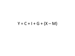 Y = C + I + G + (X – M)
 