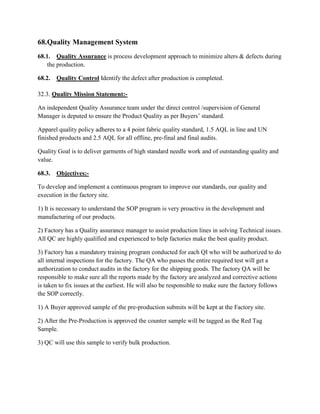 Proper Merchandising & Quality Management System in RMG Sector. | PDF