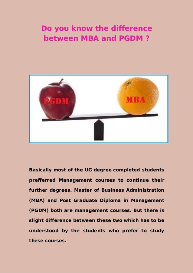 Do You Know The Difference Between MBA And PGDM