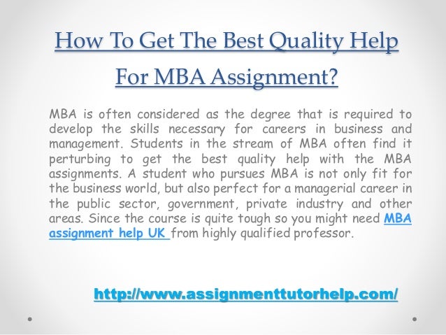 Mba assignment help