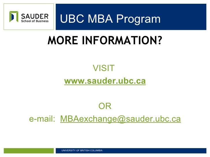 Ubc Mba Application mba exchange sauder school of business ubc Ubc Mba Application mba exchange sauder school of business ubc