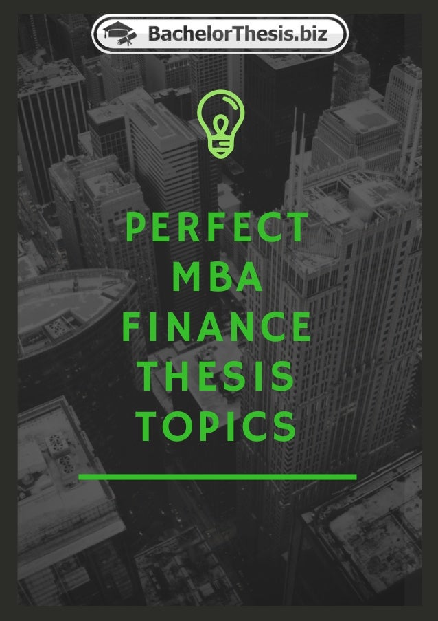 Dissertation proposal for mba finance