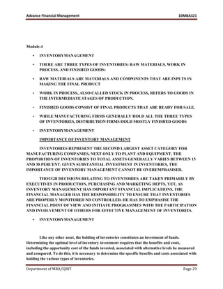 Mba iii-advanced financial management [10 mbafm321]-notes | PDF