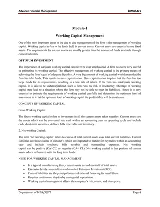 Mba iii-advanced financial management [10 mbafm321]-notes | PDF