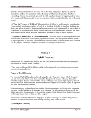 Mba iii-advanced financial management [10 mbafm321]-notes | PDF