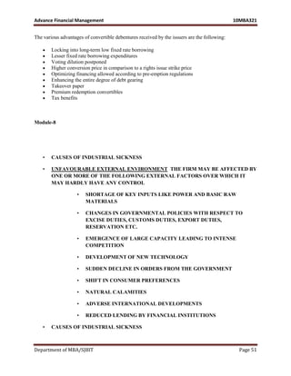 Mba iii-advanced financial management [10 mbafm321]-notes | PDF