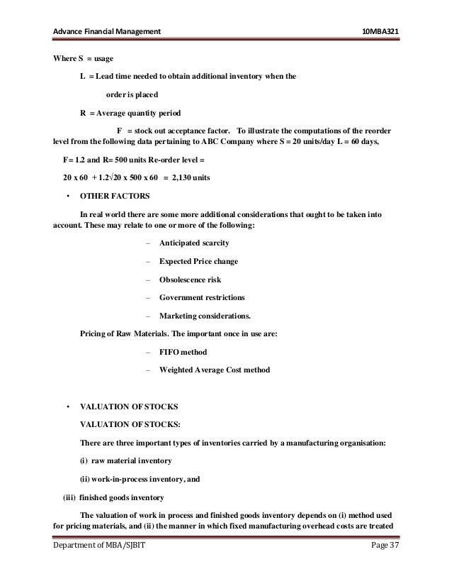 Mba Finance Management Srl mba iii advanced financial management 10 mbafm321 notes Mba Finance Management Srl mba iii advanced financial management 10 mbafm321 notes