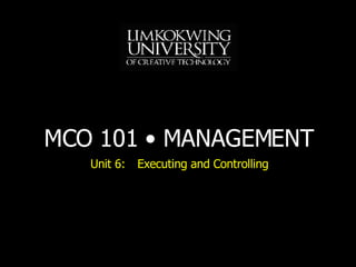 Unit 6: Executing and Controlling 
