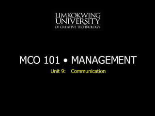 Unit 9: Communication 