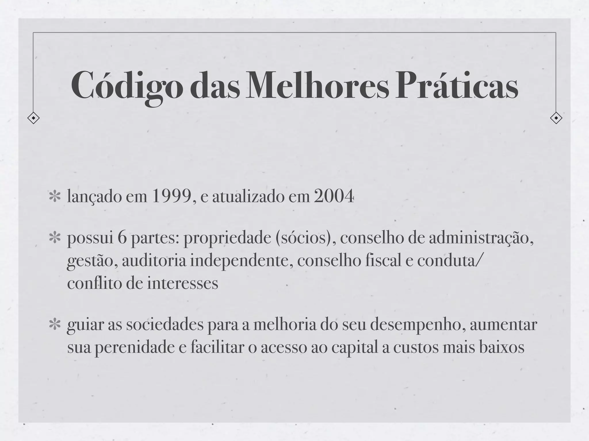 Governança Corporaiva no cenário global organizacional