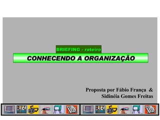 CONHECENDO A ORGANIZAÇÃO BRIEFING - roteiro Proposta por Fábio França  & Sidinéia Gomes Freitas 