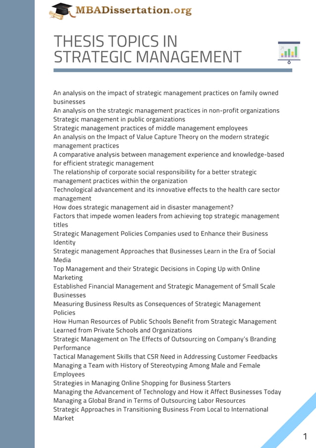 strategic management thesis topics pdf