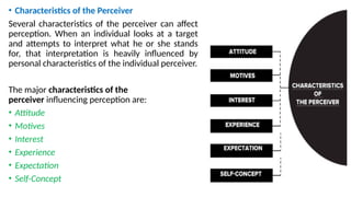 Perceiver Target UNIT 2: Individual Behavior, Perception , Process, Learning | PPTX