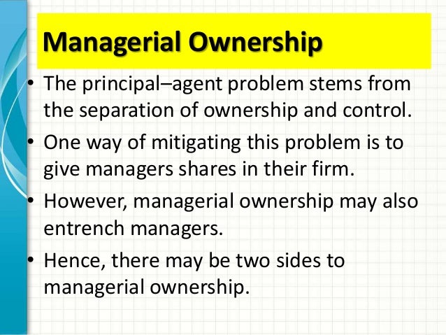 Stock options principal agent problem