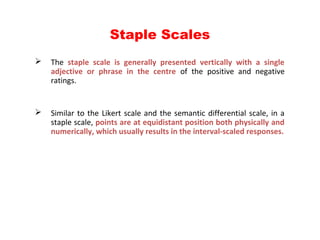 Staple Scale Example Research Methodology: Questionnaire, Sampling, Data Preparation | PPT