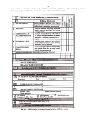 149
UNIVERSITY OF KERALA REGULATIONS, SCHEME, AND SYLLABUS OF THE MBA
(Evening-Regular) PROGRAMME 2018-19 ADMISSION ONWARDS
 