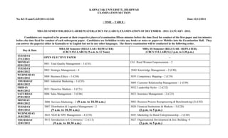Mba 3rd sem time table