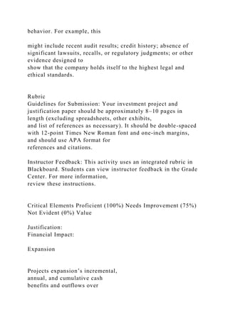 MBA 640 Final Project Milestone Three Guidelines and Rubric .docx