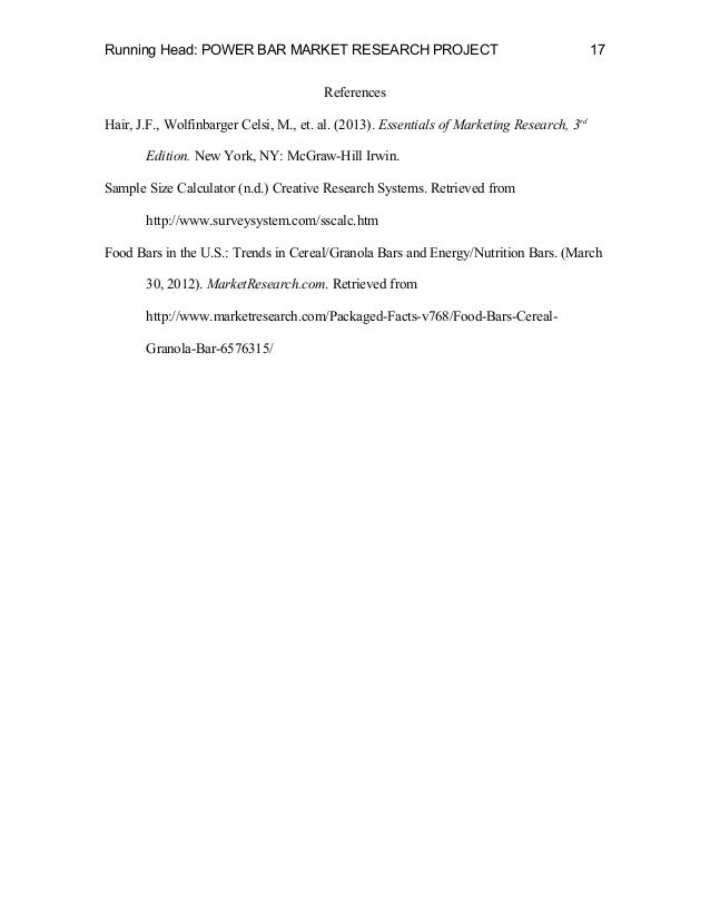 Marketing Research Analysis--Power Bar Marketing Research Analysis--Power Bar