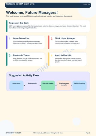 Mba Connection Game MBA Brain Gym: Interactive Puzzle & Decision-Making Activity Book for ...