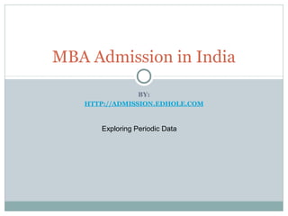 MBA Admission in India 
BY: 
HTTP://ADMISSION.EDHOLE.COM 
Exploring Periodic Data 
 