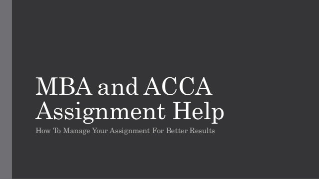 Mba assignments help