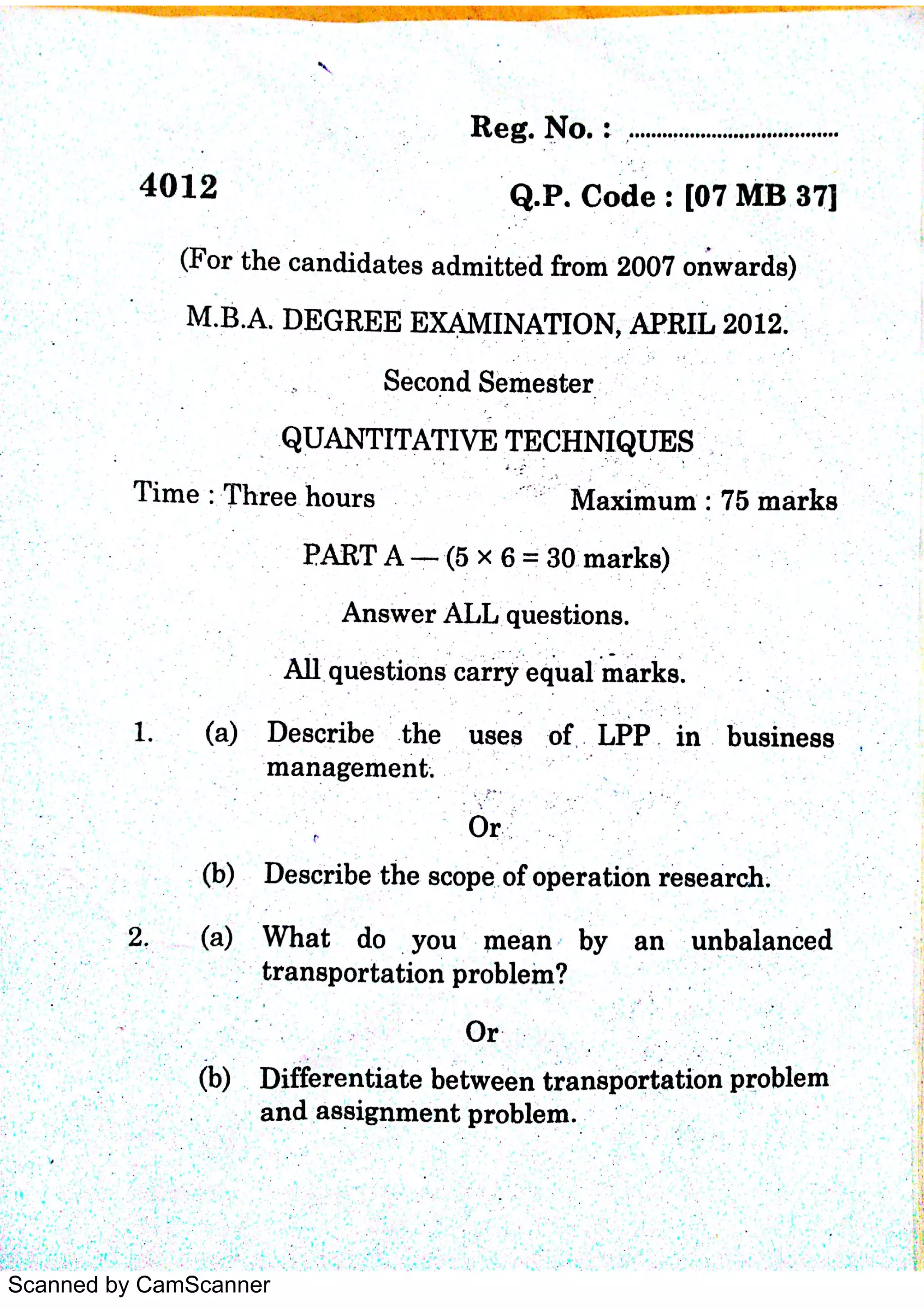 MBA QUANTITATIVE TECHNIQUES NOTES visual data 5