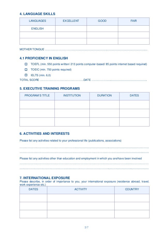 gsomi mba application form skills for application form
