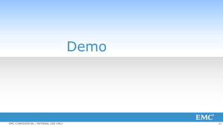 27EMC CONFIDENTIAL—INTERNAL USE ONLY
Demo
 