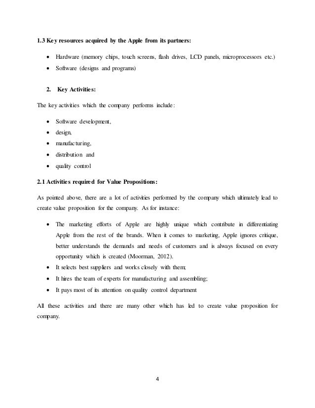 Mba Assignment Business Model Canvas Report On Apple Inc