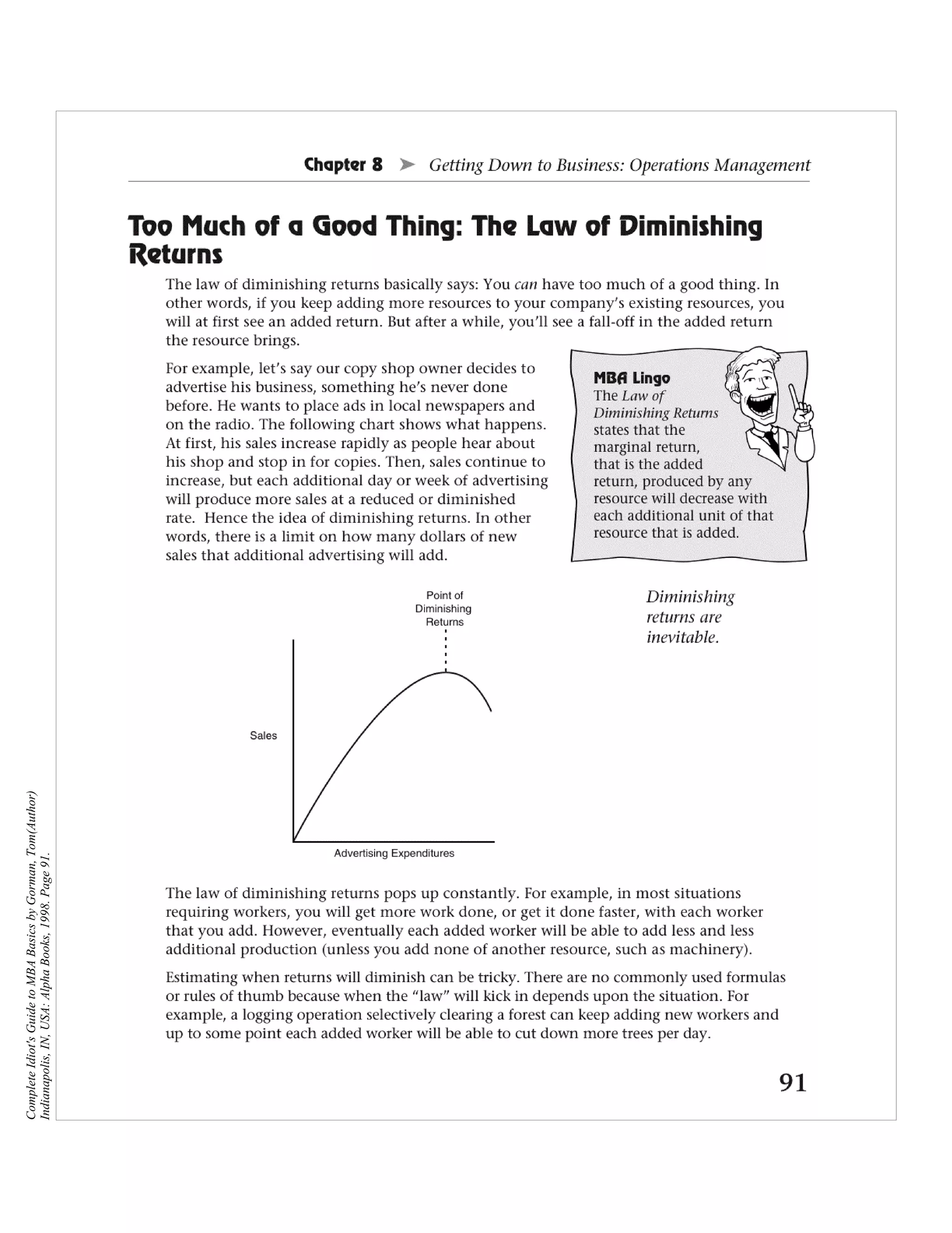 Complete Idiot's Guide to MBA Basics by Gorman, Tom(Author)
Indianapolis, IN, USA: Alpha Books, 1998. Page 91.
 