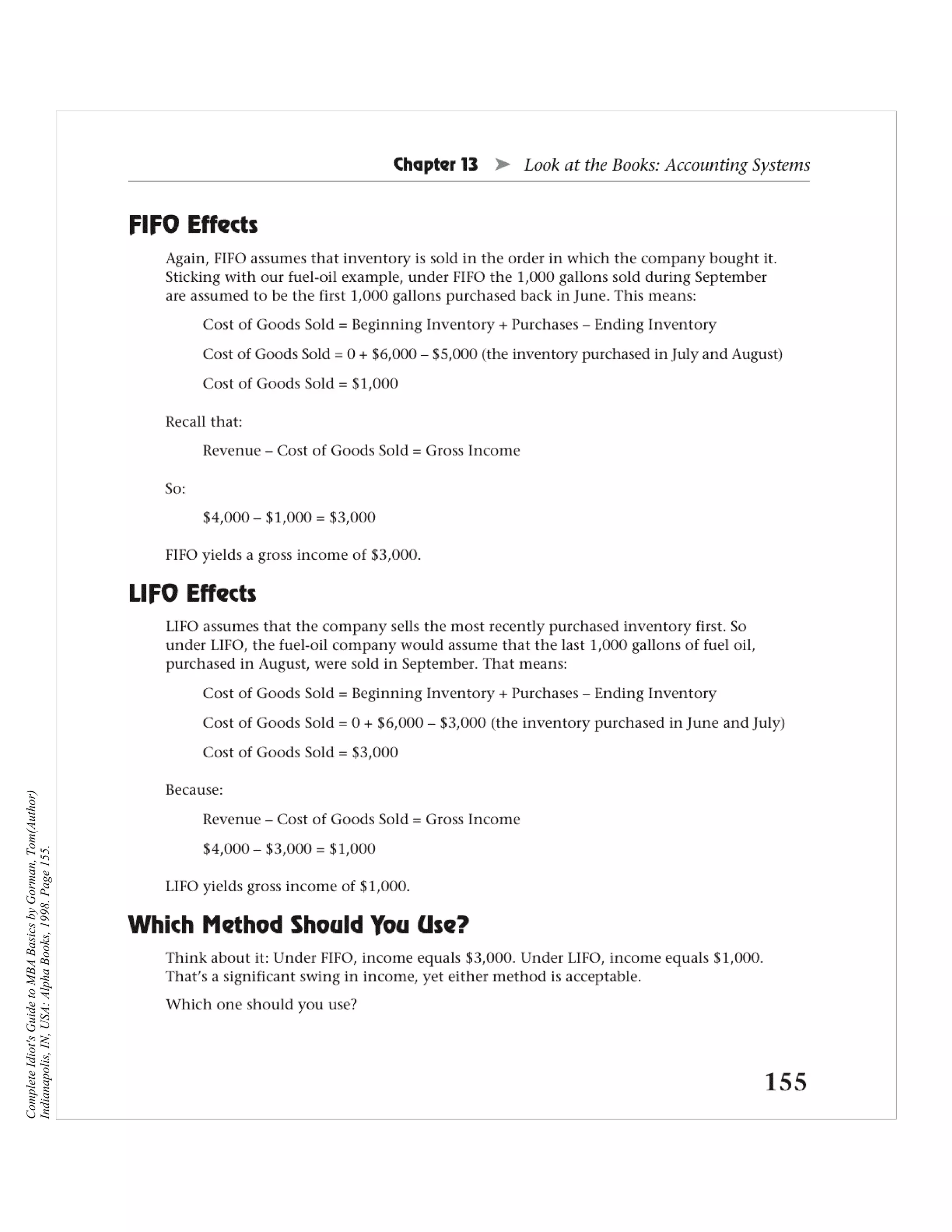 Complete Idiot's Guide to MBA Basics by Gorman, Tom(Author)
Indianapolis, IN, USA: Alpha Books, 1998. Page 155.
 