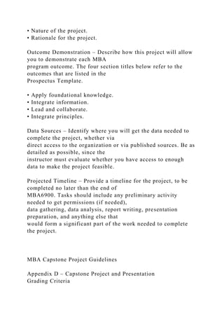 MBA Capstone Project Guidelines Throughout your MBA progr.docx