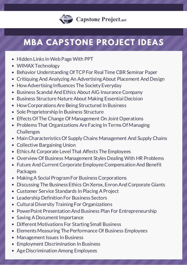 capstone project template mba
