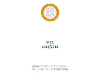 MBA
2012/2013
 