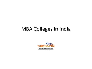 MBA Colleges in India 
 