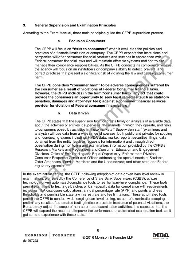 Mba Compliance Essentials Cfpb Exam Manual
