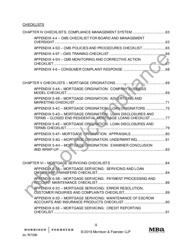 MBA Compliance Essentials CFPB Exam Manual