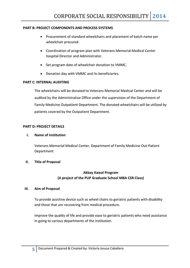 MBA CSR Class Proposal