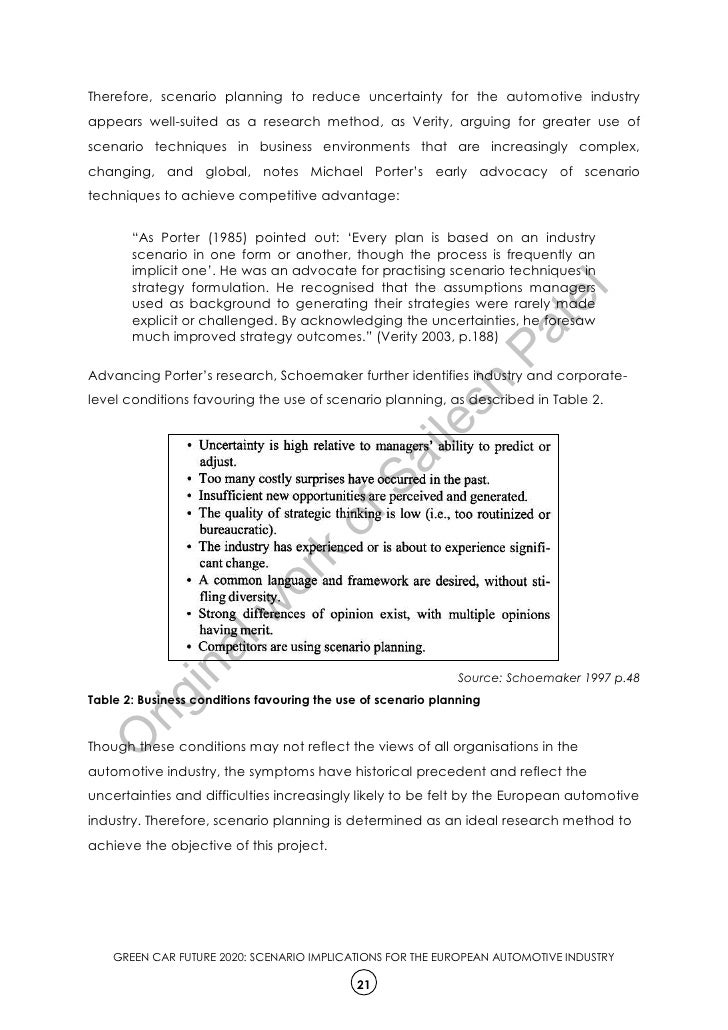 scenario planning for car industry Digitalization of automotive industry – scenarios for future manufacturing steven peters1,, jung-hoon chun2, and gisela lanza1 1 institute of production science (wbk), karlsruhe institute. scenario planning for car industry Digitalization of automotive industry – scenarios for future manufacturing steven peters1,, jung-hoon chun2, and gisela lanza1 1 institute of production science (wbk), karlsruhe institute.