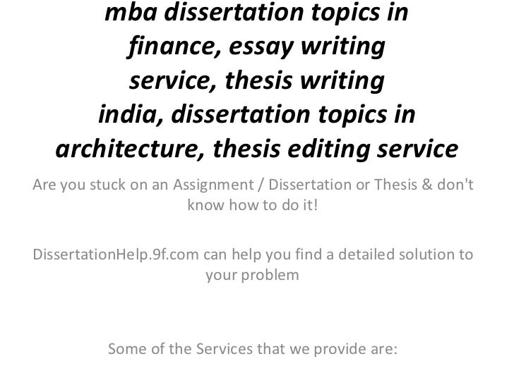 thesis topics in mba finance