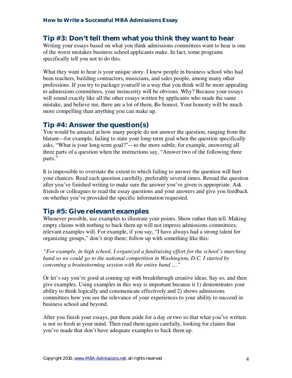 Mba admission essay samples pdf image