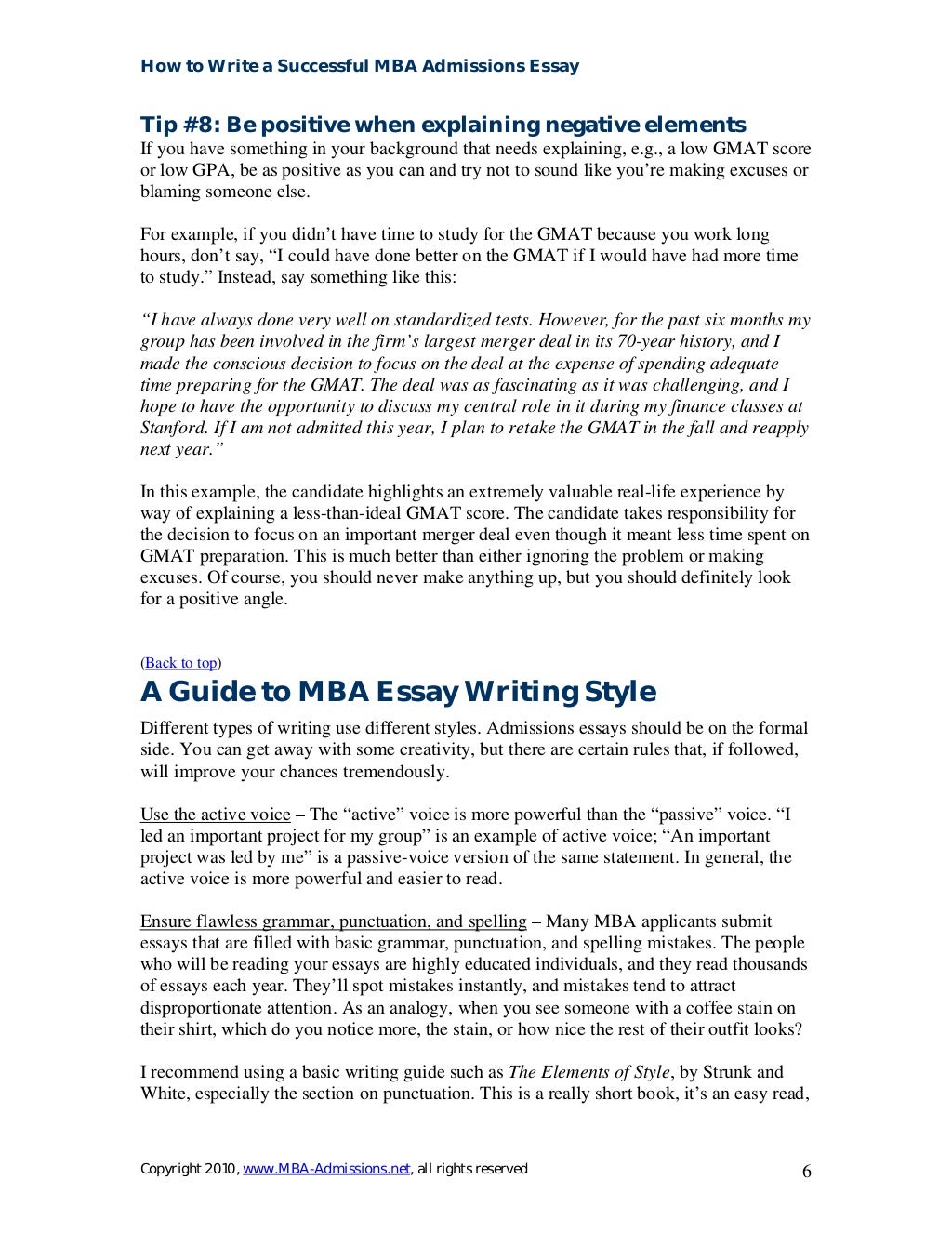 nyu mba essay examples