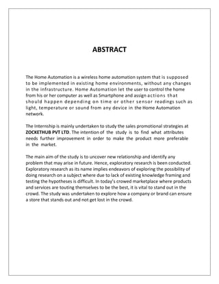 MBA Marketing - Final project report on sales promotion in home ...