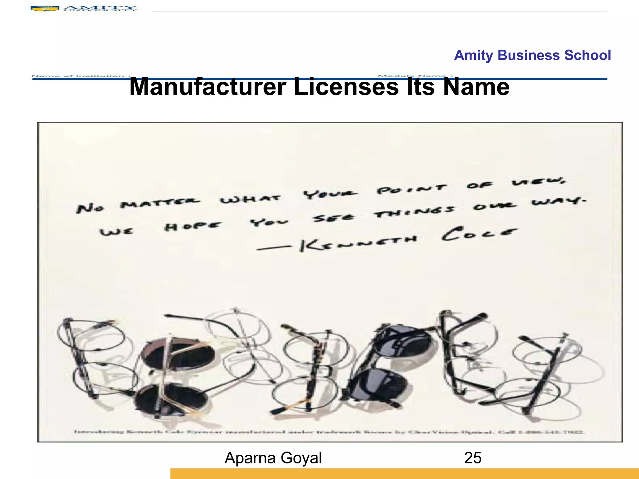 Manufacturer Licenses Its Name Aparna Goyal 