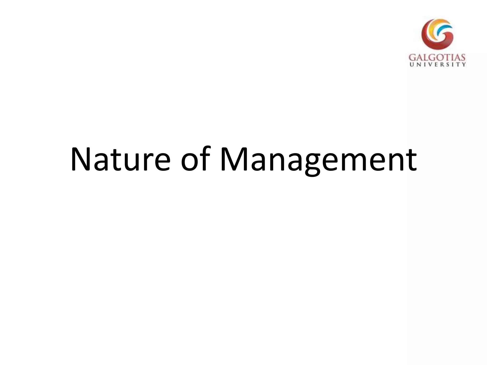 Nature of Management