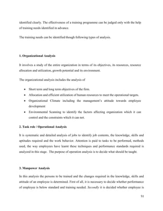 MBA HR PROJECT REPORT ON TRAINING AND DEVELOPMENT | PDF