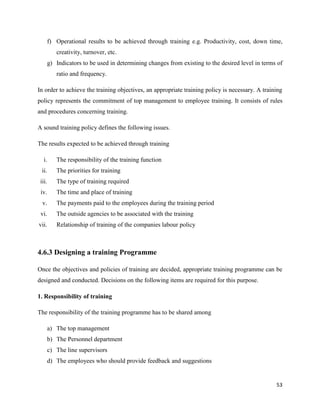 MBA HR PROJECT REPORT ON TRAINING AND DEVELOPMENT | PDF