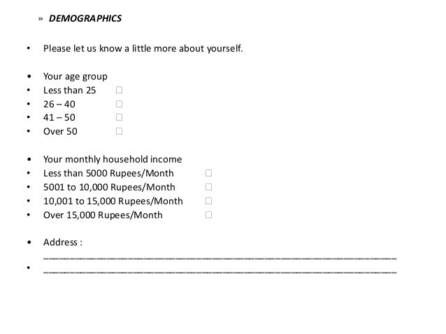 demographic questionnaire