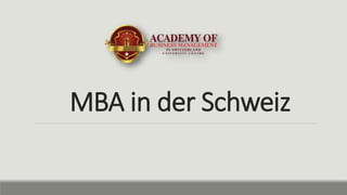 MBA in der Schweiz
 